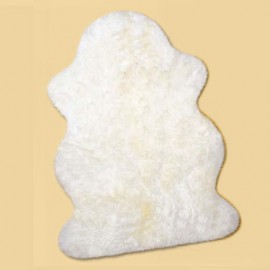 Pelle di Pecora a Pelo Lungo, Bianco Naturale, 100 cm